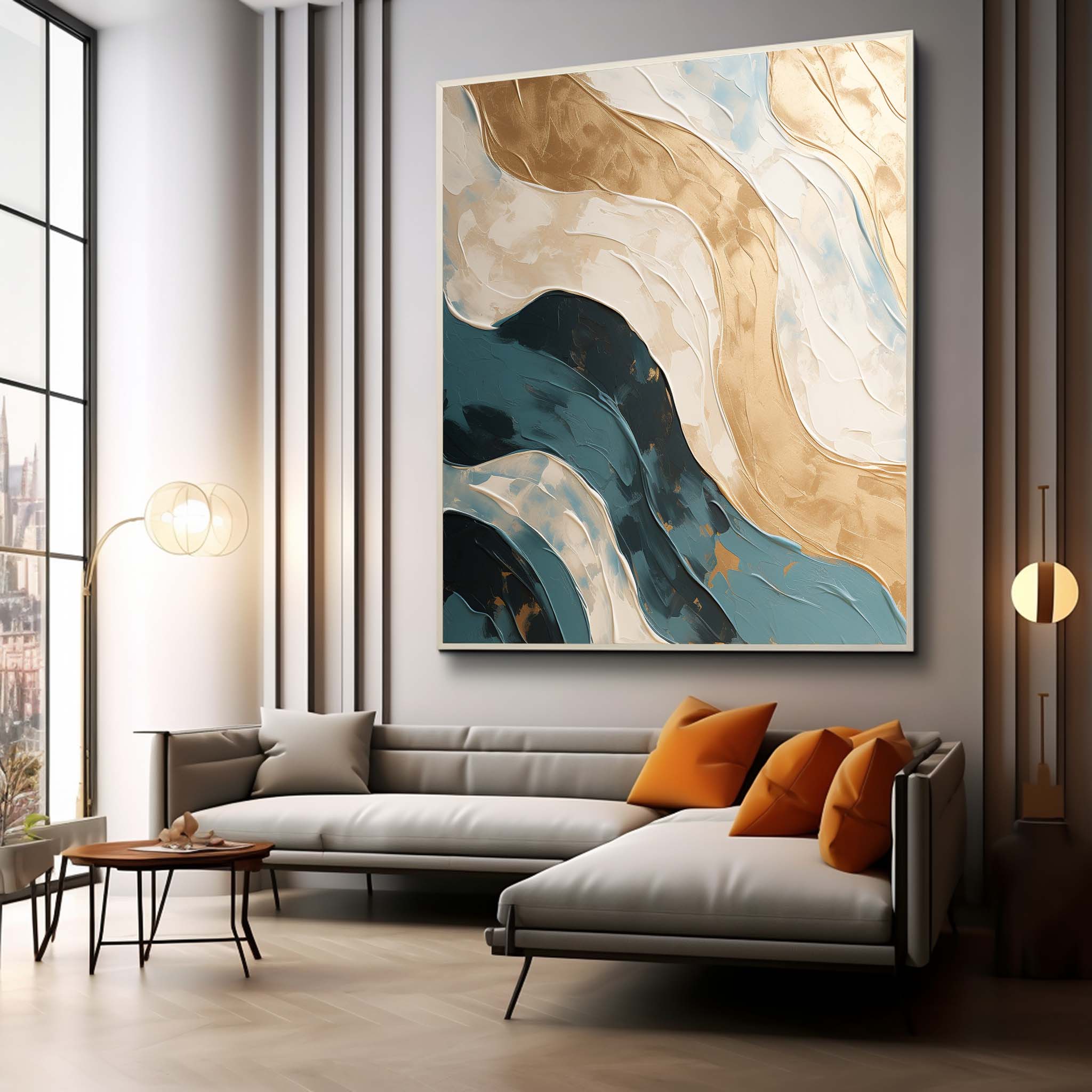 Plaster Art Painting hand - painted #HM717-Homemural
