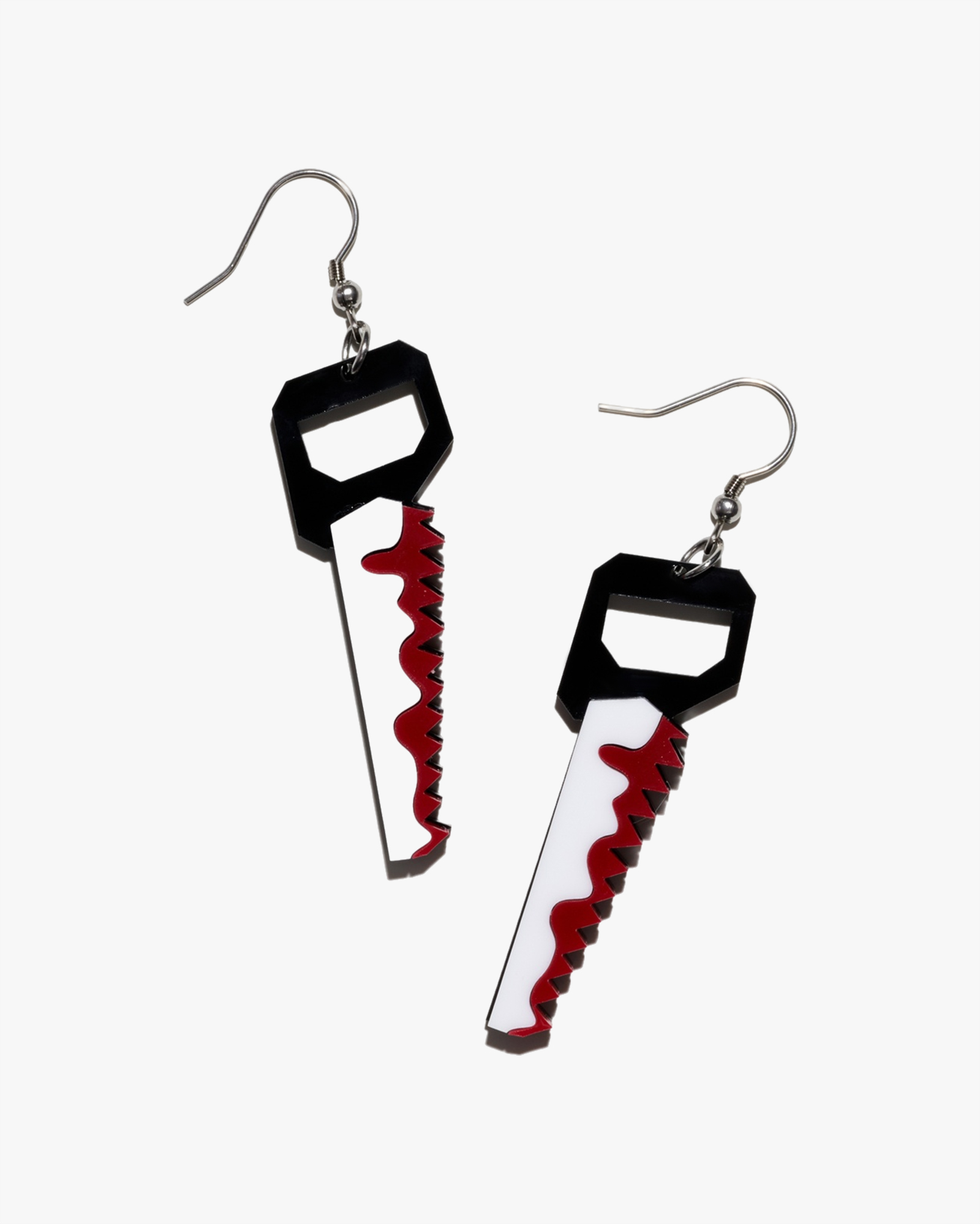 Gothic Chainsaw Earringsacrylic earringsblack,whitewomen's gift