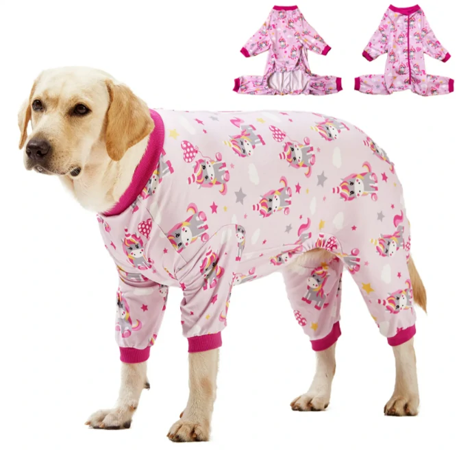 LovinPet Large Dog Pajamas Pink Unicorn