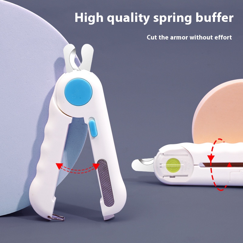 Pet daily necessities cat and dog nail piercing device pet LED nail scissor set cat cleaning and beauty tools