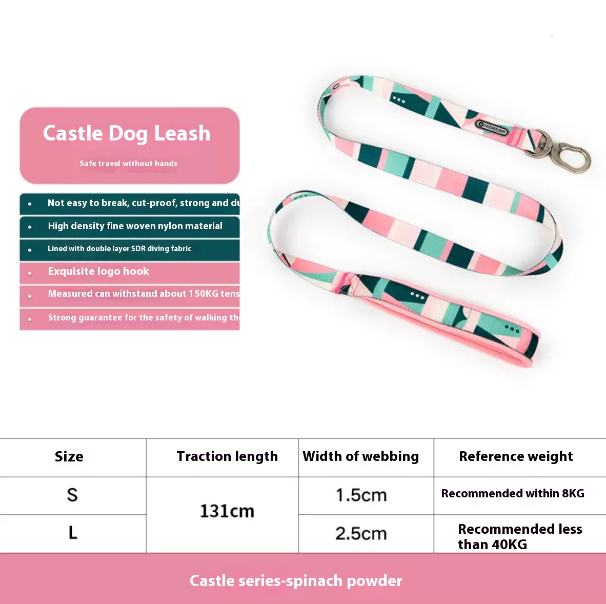 Castle vest dog hand holding rope small dog chest strap anti breaking loose puppy dog leash