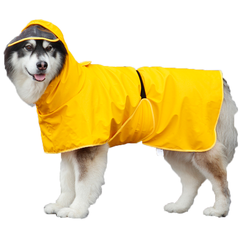 Puppy raincoat pet poncho all-inclusive bellyband Corgi medium large dog golden retriever Alaska large dog clothes waterproof