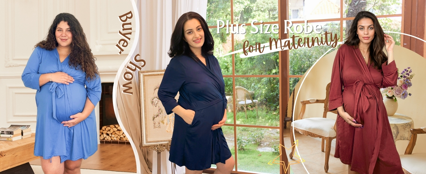 plus size maternity robe