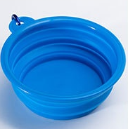 Pet cat and dog special silicone case folding bowl multi-color portable with hook pet tableware water feeding
