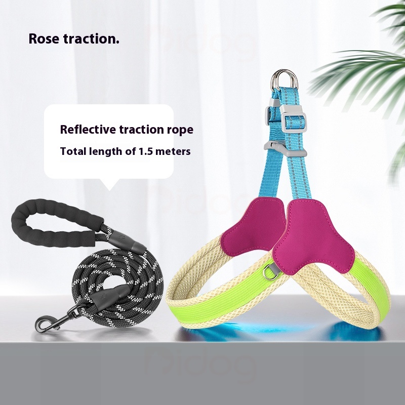 didogpet dog chest and back summer breathable dog hand holding rope small and medium-sized dogs Corgi Bichon outing dog leash
