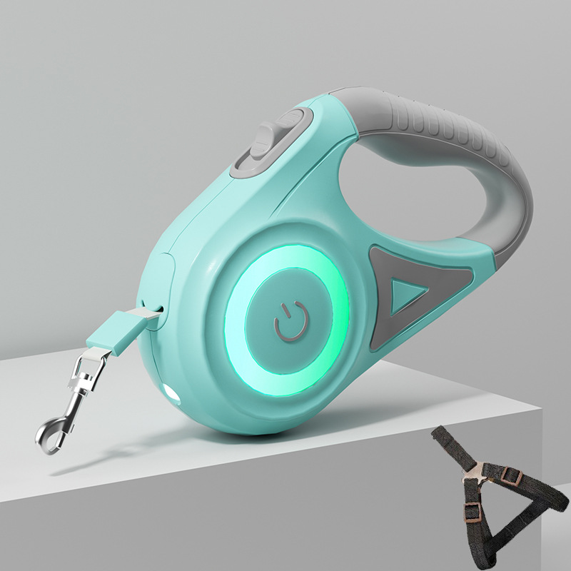 Dog hand holding rope small and medium-sized dogs with light automatic retractable dog leash dog leash Teddy Corgi outing pet supplies