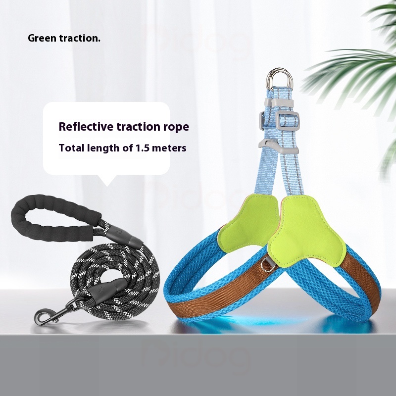 didogpet dog chest and back summer breathable dog hand holding rope small and medium-sized dogs Corgi Bichon outing dog leash