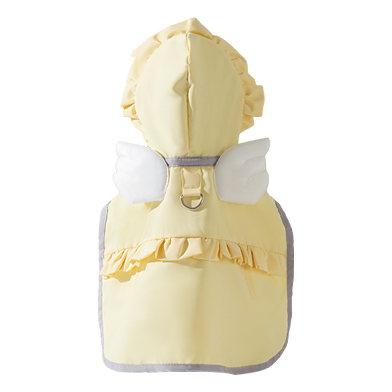 Minimalist candy color Angel raincoat small dog cat can lead spring and summer pet dog clothes