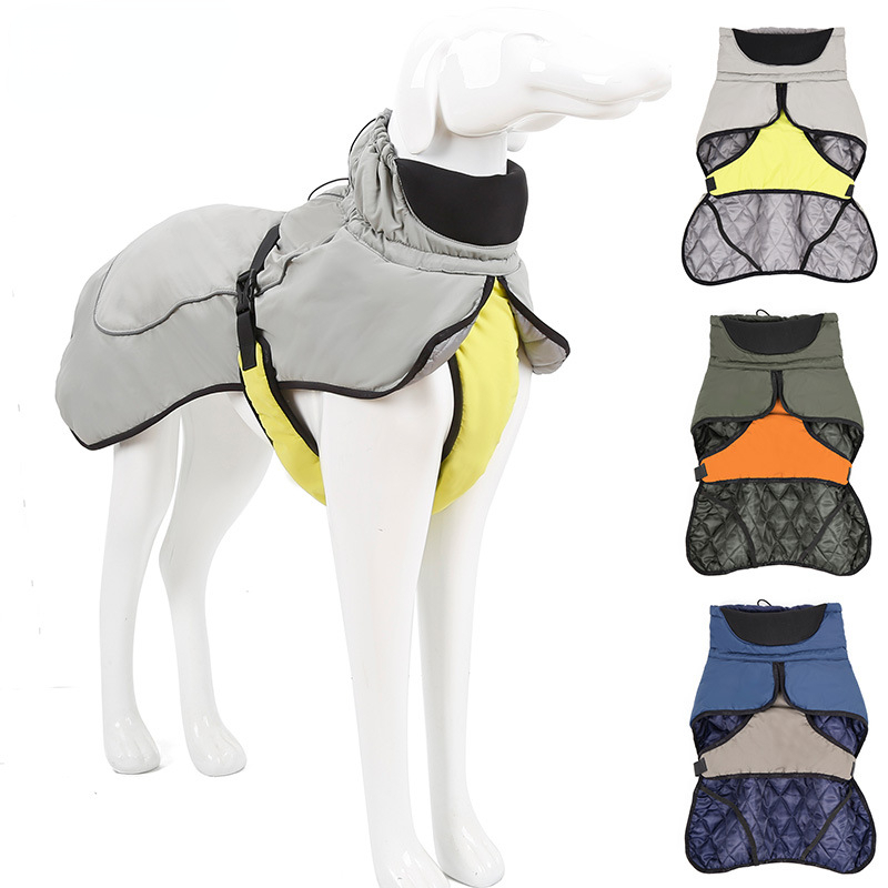 Pet autumn and winter thermal quilted thick jacket outdoor waterproof dog clothes jacket vest pet clothes
