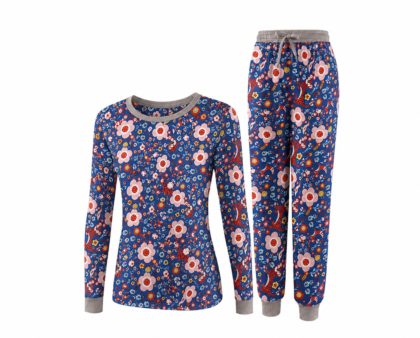 2-Piece Pet & Human Long Sleeve Pajama Set -  Botanical & Floral Prints