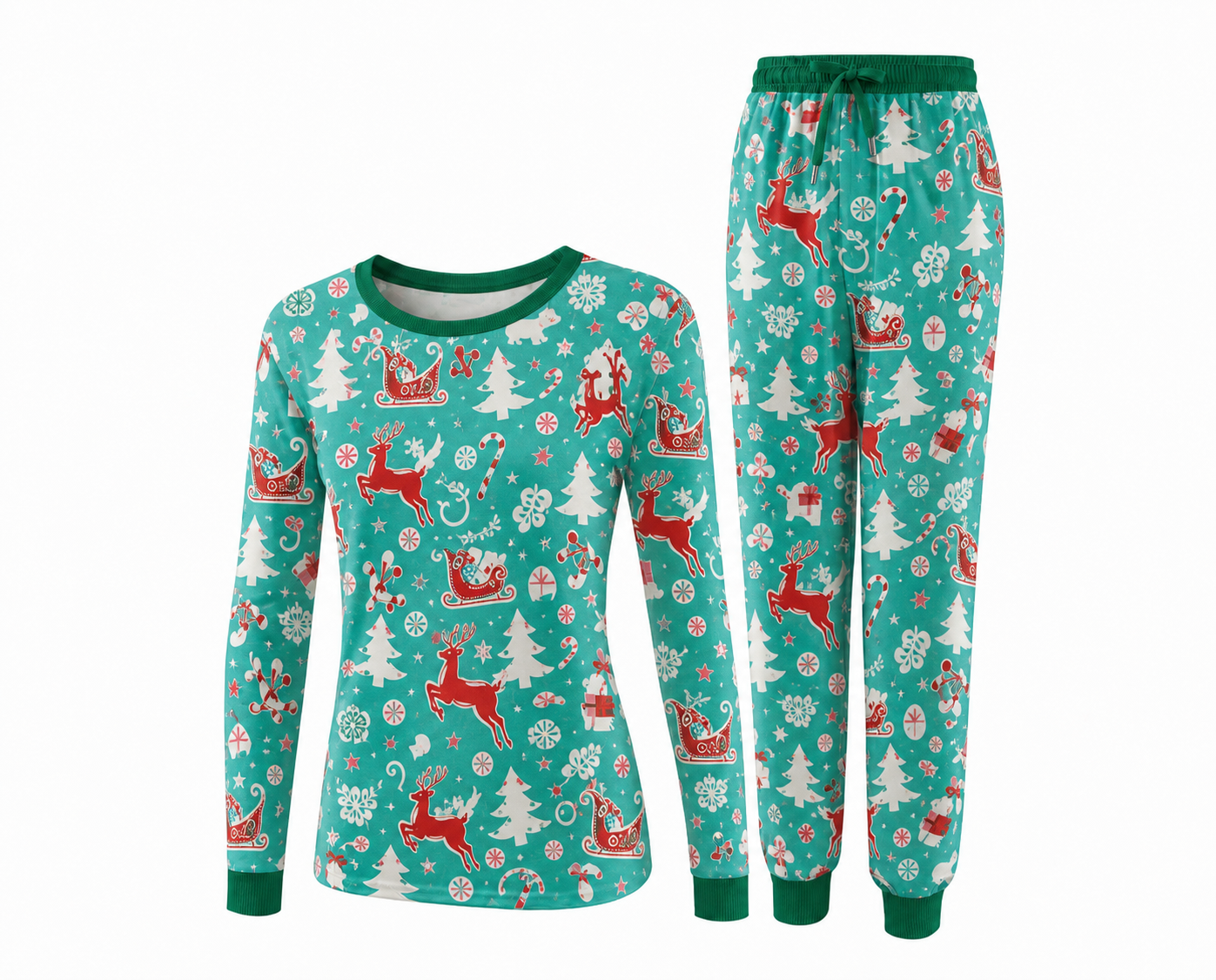 2-Piece Pet & Human Long Sleeve Pajama Set - Merry Christmas Prints