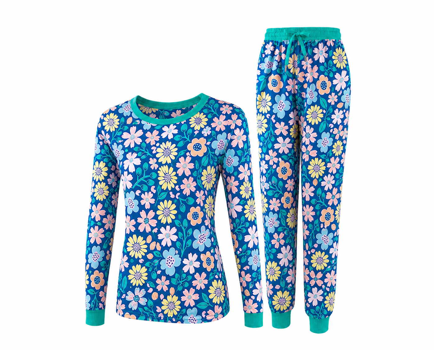 2-Piece Pet & Human Long Sleeve Pajama Set -  Botanical & Floral Prints