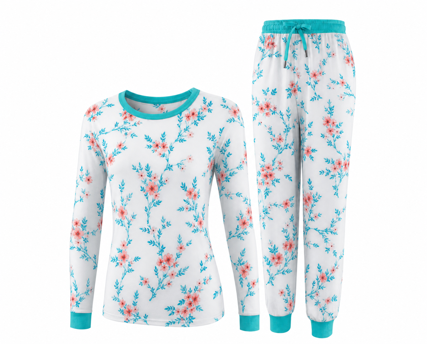 2-Piece Pet & Human Long Sleeve Pajama Set -  Botanical & Floral Prints