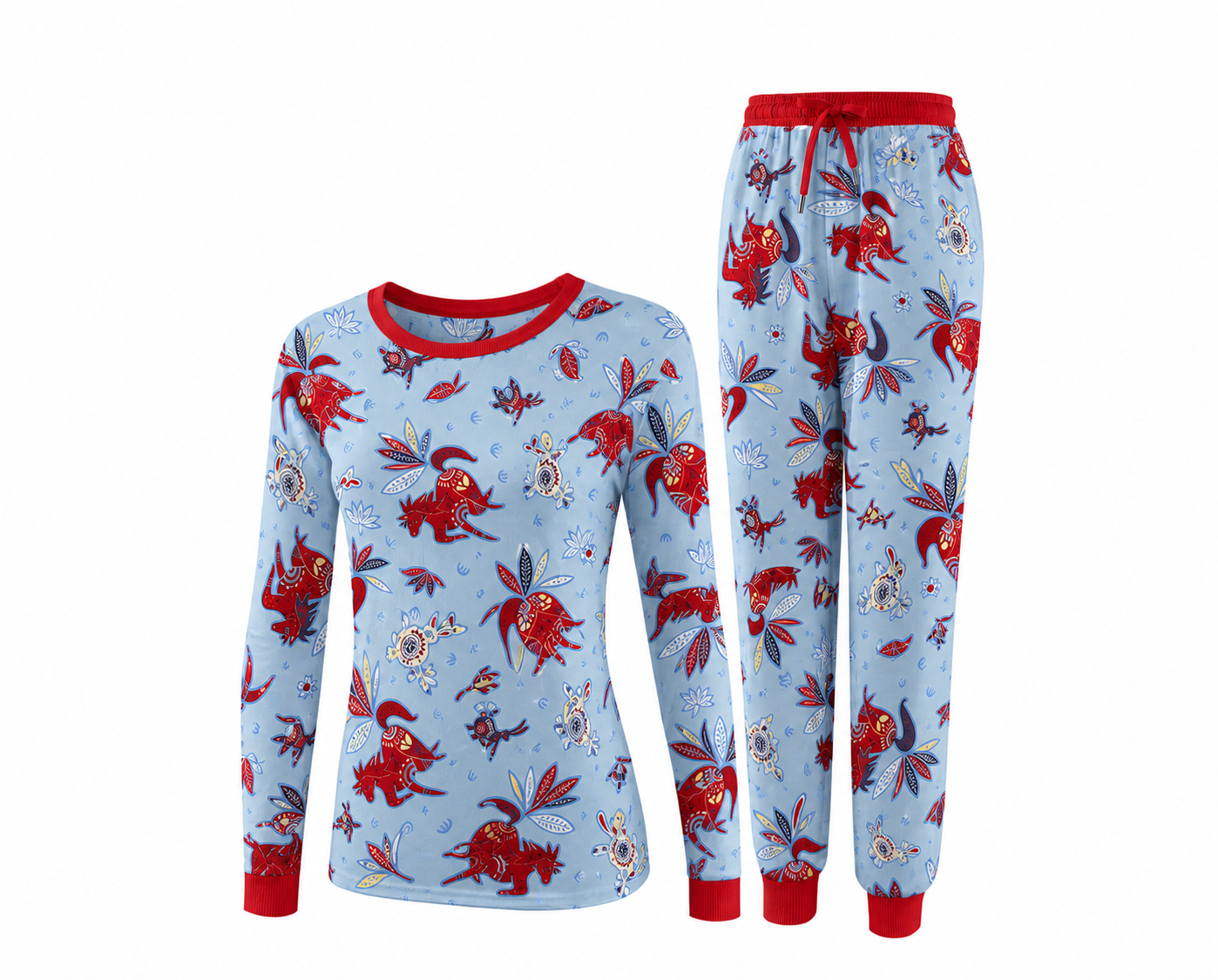 2-Piece Pet & Human Long Sleeve Pajama Set -  Botanical & Floral Prints