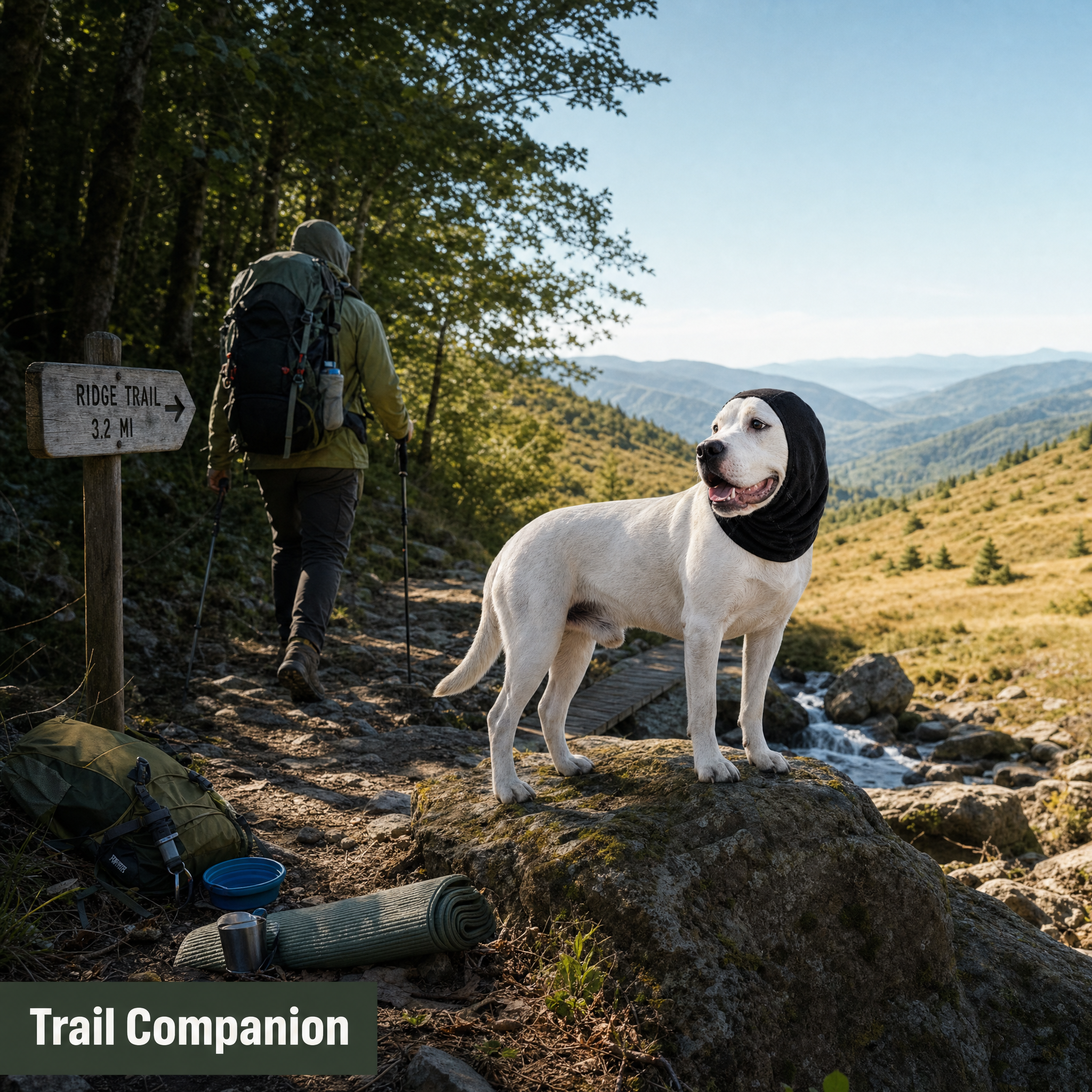 UPF50+ Dog Neck & Head Sun Protection Cover for Outdoor Walking