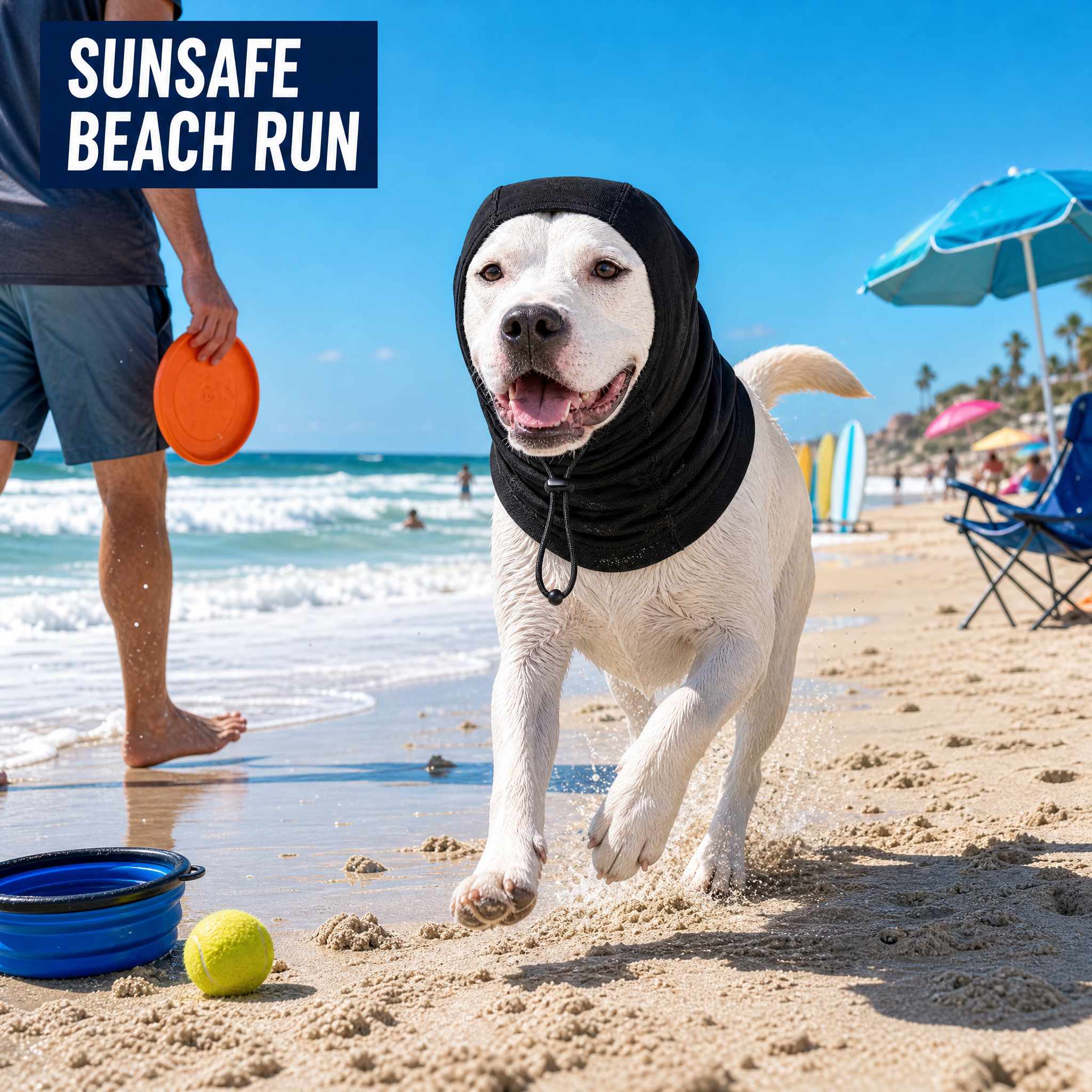UPF50+ Dog Neck & Head Sun Protection Cover for Outdoor Walking