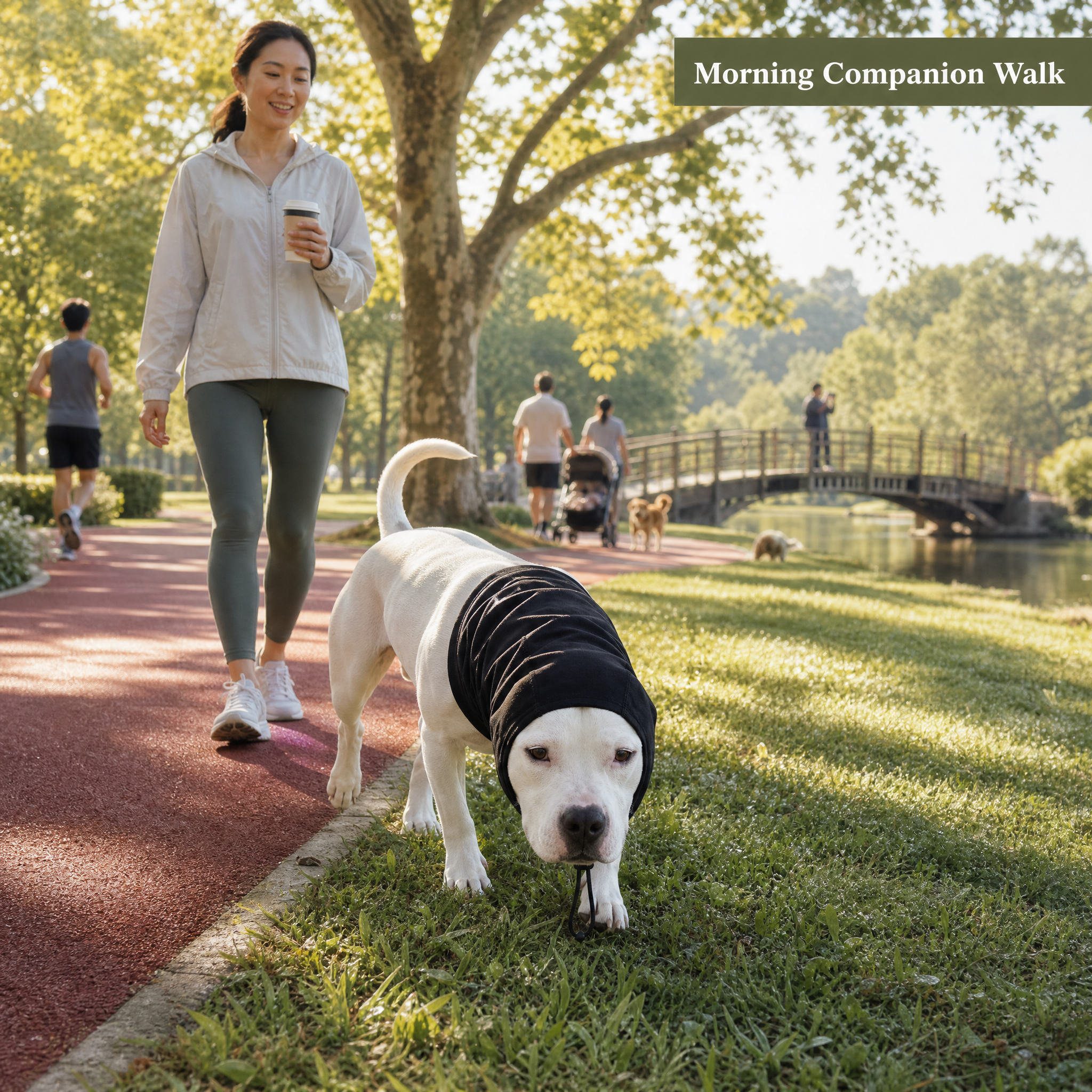 UPF50+ Dog Neck & Head Sun Protection Cover for Outdoor Walking