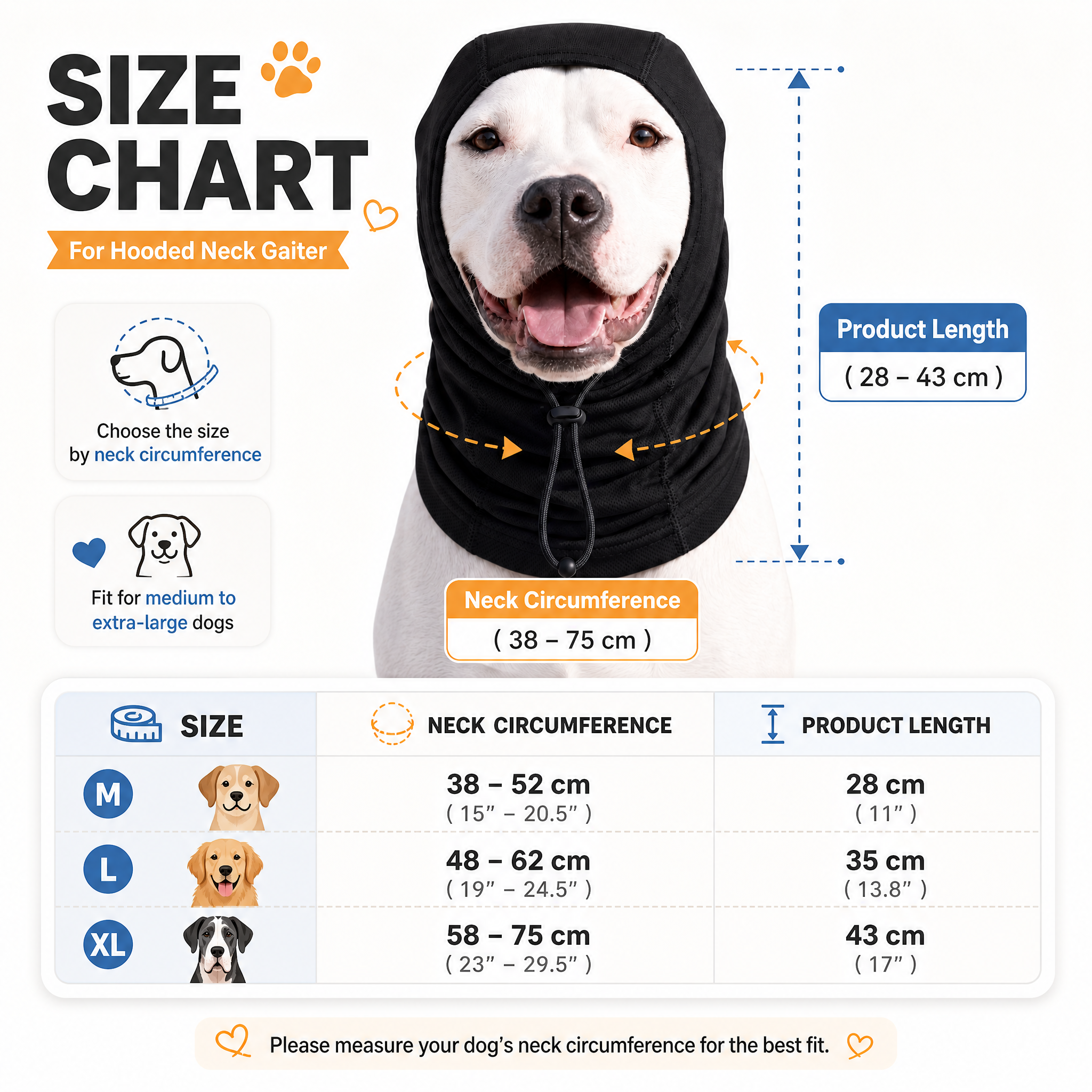 UPF50+ Dog Neck & Head Sun Protection Cover for Outdoor Walking