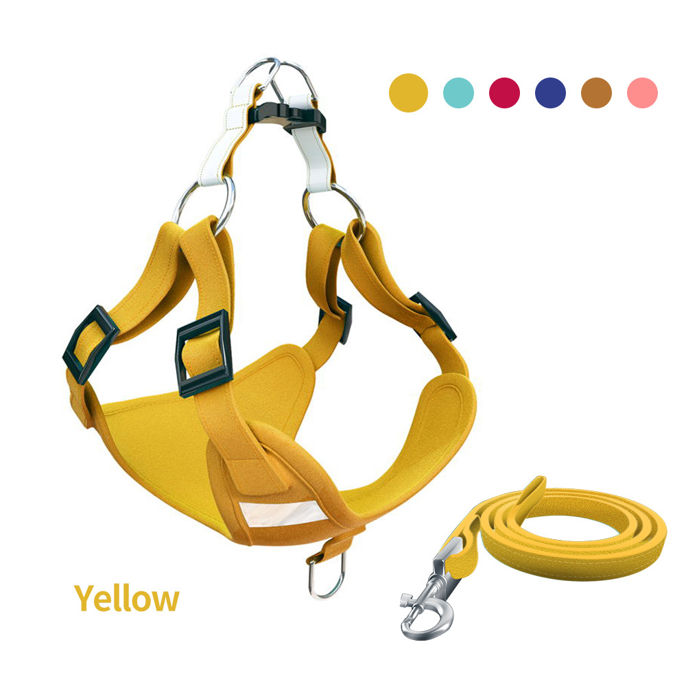 Pet supplies dog vest-style hand holding rope chest back suit reflective dog leash suede cat chest back