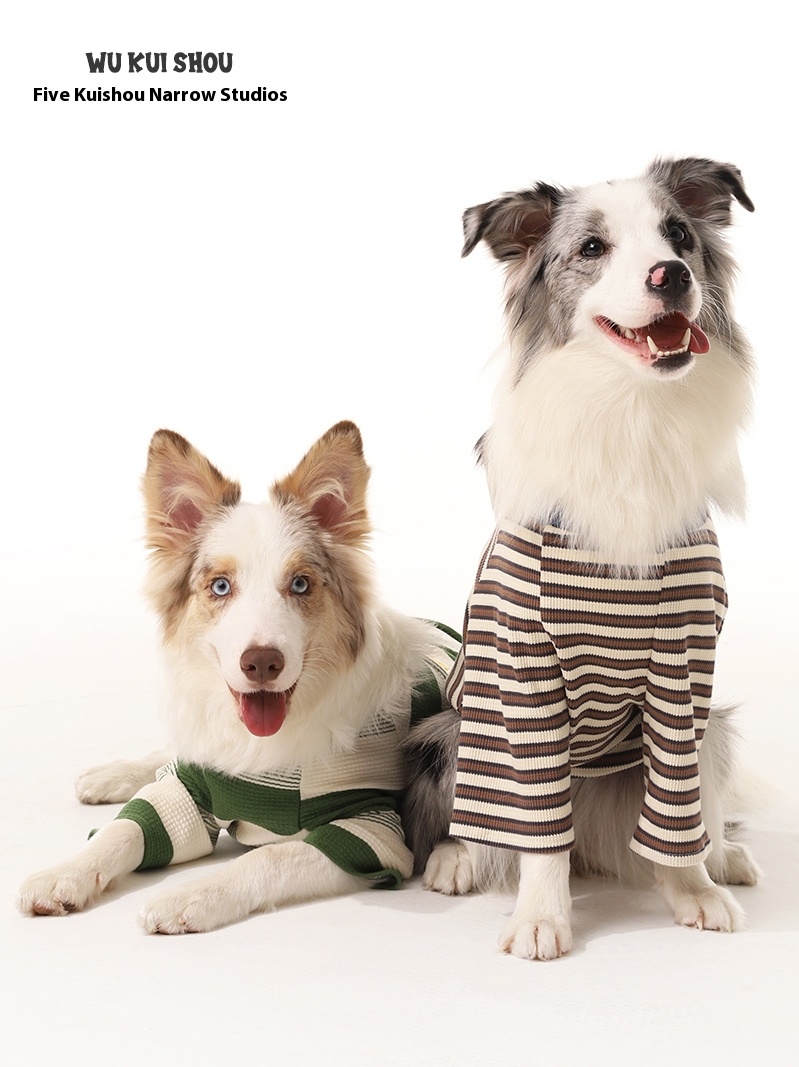 Dog clothes small and medium-sized dogs Schnauzer border collie golden retriever Labrador stripes t-shirt long sleeve