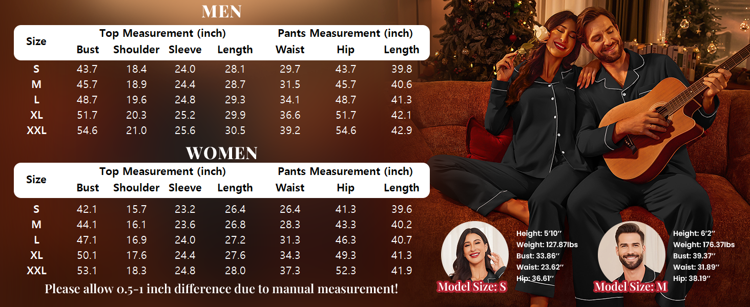 couple matching set sleepwear for women and men