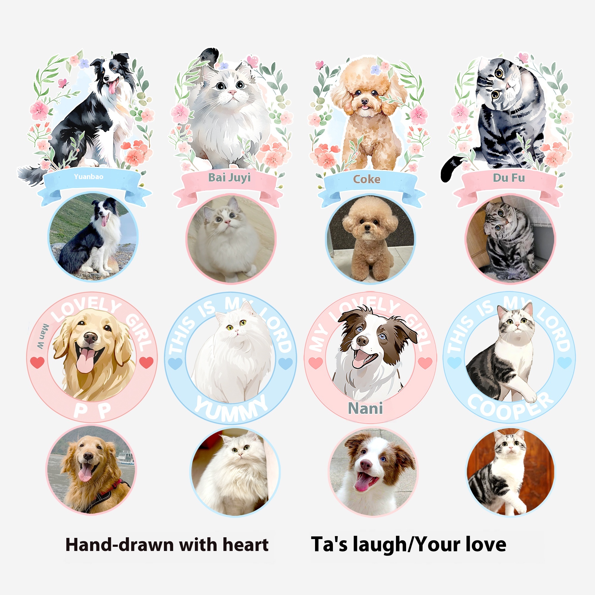 yourART pet custom thermos cup good-looking female cute portable cup gift present portable dogs and cats to picture
