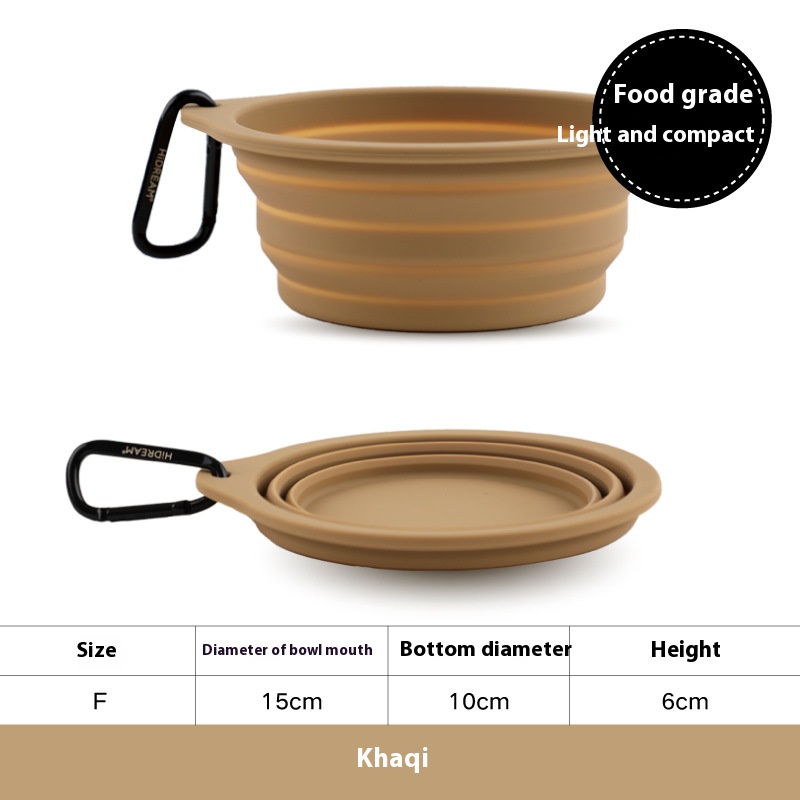 Dog bowl silicone foldable bowl large dog outdoor out pet cups portable foldable dog basin cat bowl
