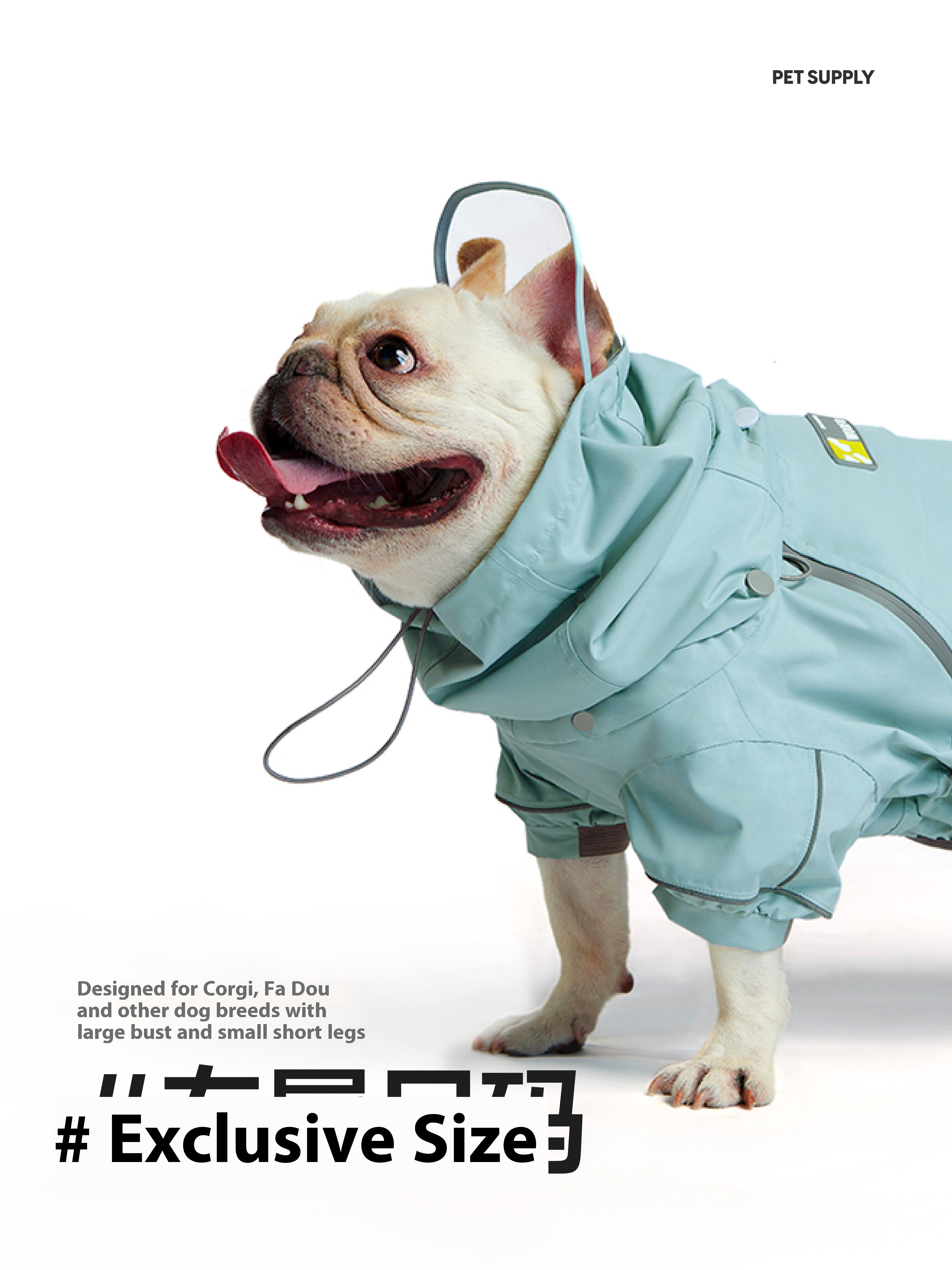 HydroRepel Waterproof Dog Raincoat with Hood | Full Coverage Dog Rain Suit for Medium & Large Breeds