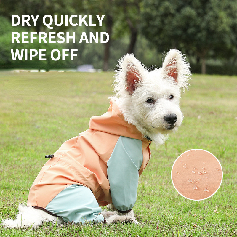 Waterproof Four-Legged Dog Raincoat for Small Breeds - Bichon, Teddy, All-Inclusive Design