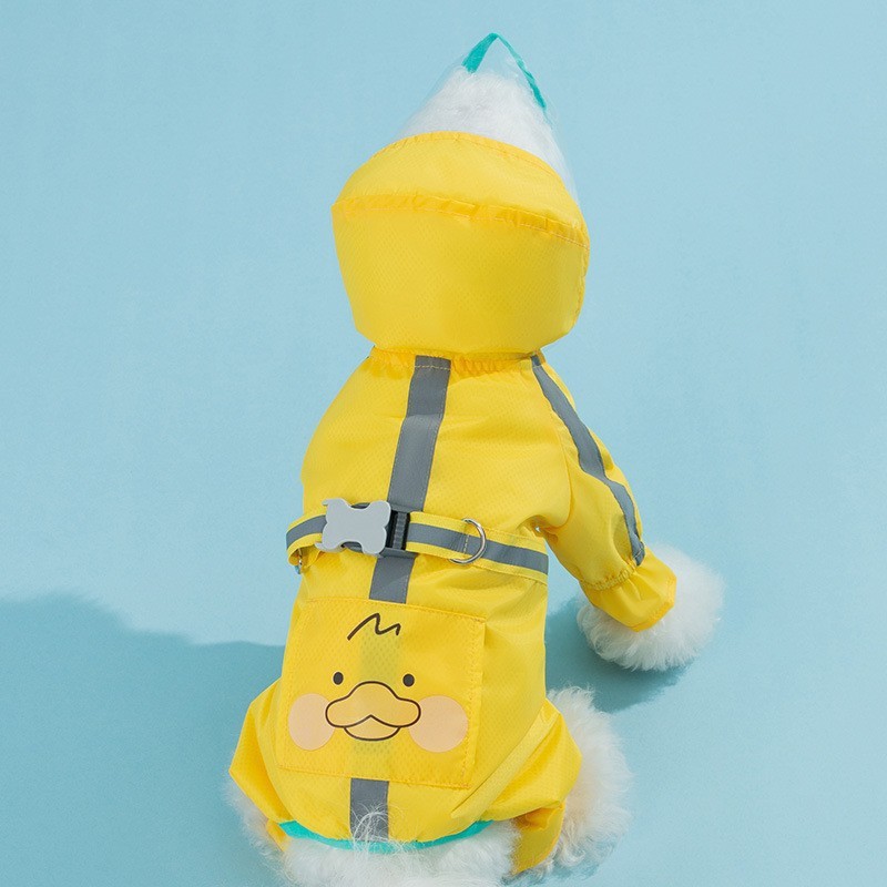 Waterproof Four-Legged Dinosaur Dog Raincoat