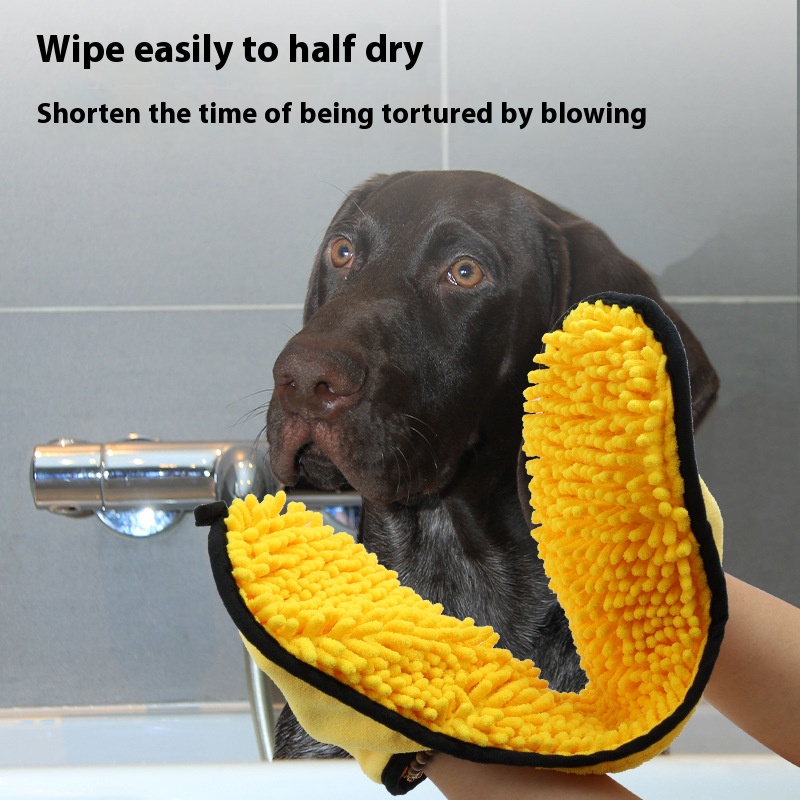Pet bath towel dog cat quick-drying bath towel soft absorbent coral fleece bath towel pet supplies