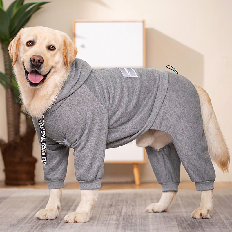 New large dog clothes four-legged pet clothing golden retriever Labrador Alaska hooded sweater autumn and winter clothing free shipping
