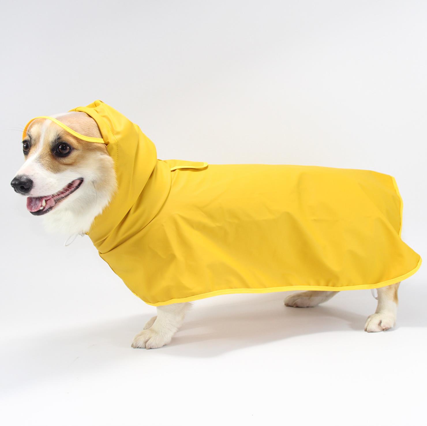Lovinpet Yellow Dog Raincoat - Waterproof & Windproof Poncho for Small to Large Breeds