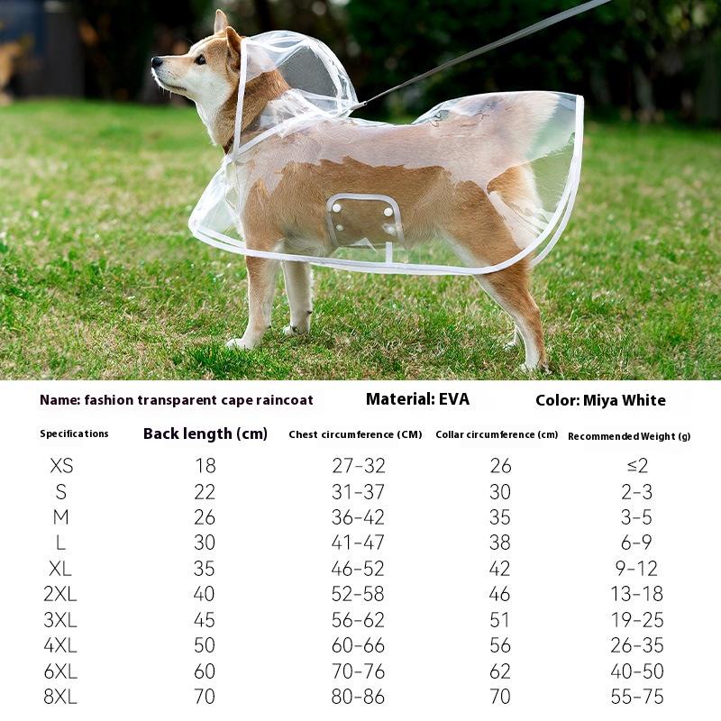 Waterproof Full Coverage Dog Raincoat with Hood and Reflective Strips - Lightweight Rain Suit for Large Dogs