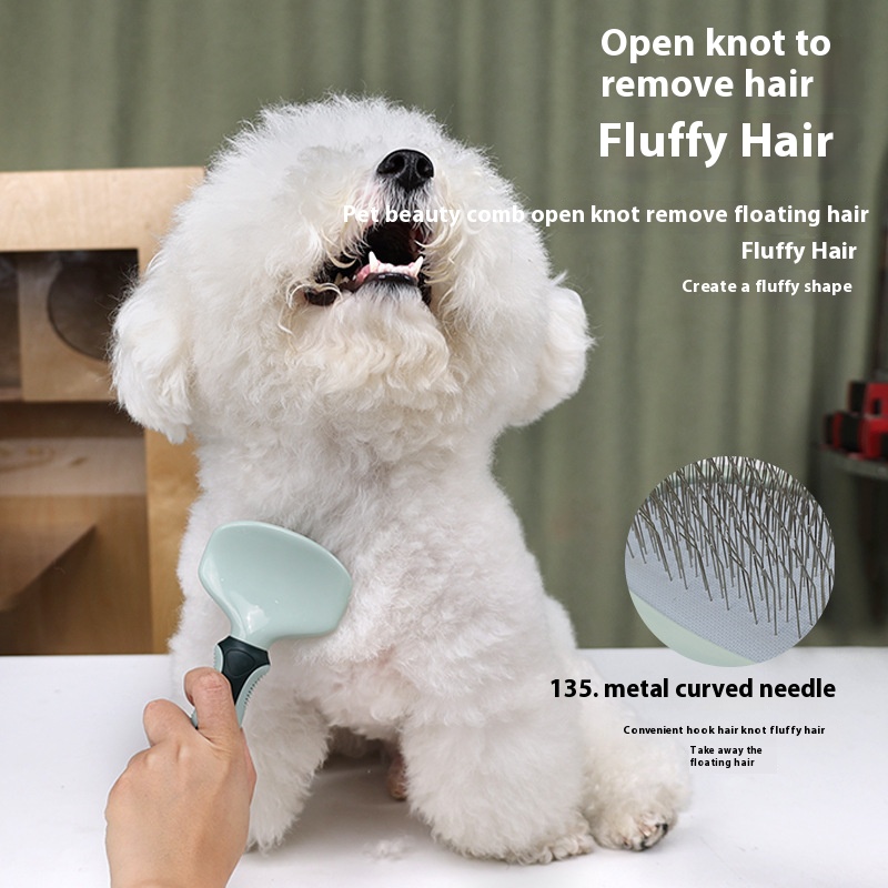 Pet comb suit cat and dog beauty scissors hair removal needle comb bath brush knot untying comb cat bowl dog basin toothbrush