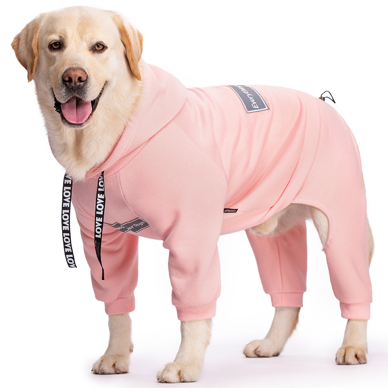 New large dog clothes four-legged pet clothing golden retriever Labrador Alaska hooded sweater autumn and winter clothing free shipping