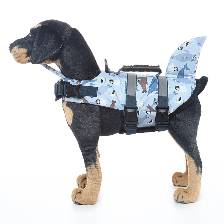 Cartoon Fishtail Dog Life Jacket | Anti-Drowning Vest for Medium and Large Dogs