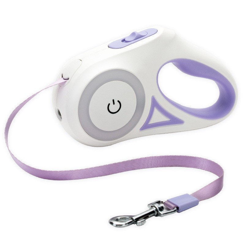 Dog hand holding rope small and medium-sized dogs with light automatic retractable dog leash dog leash Teddy Corgi outing pet supplies