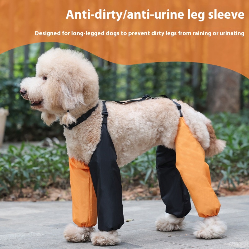 Dog's straps leg warmer rainwater proof insect-proof foot-wrapped one-piece dog walking dog going out clothes pet urine-proof leg dust-proof pants