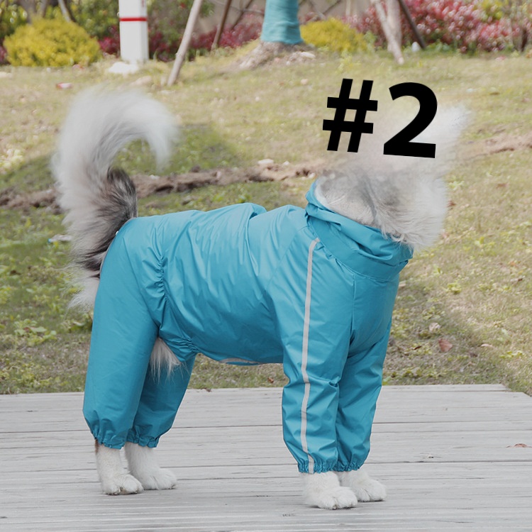 Dog raincoat four-legged waterproof all-inclusive golden retriever clothes Labrador Samo large dog pet bellyband poncho