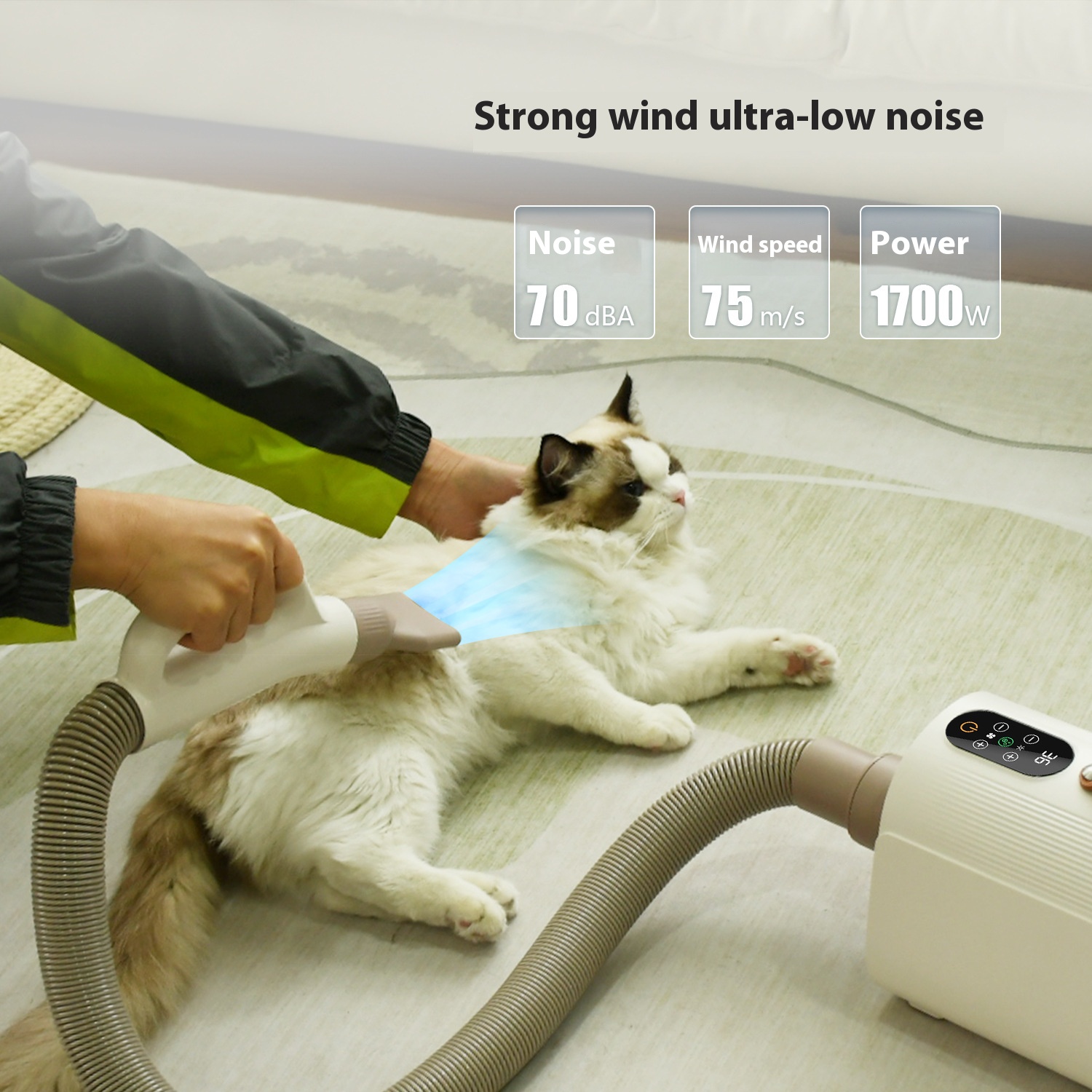 Pet water dispenser high-power LED mute touch screen dogs and cats dog household hair dryer