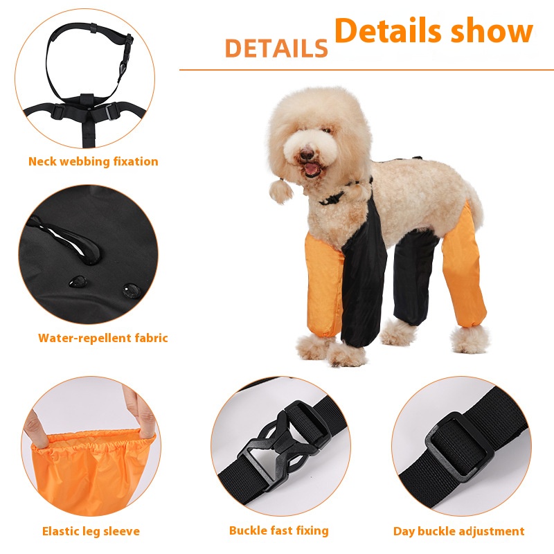 Dog's straps leg warmer rainwater proof insect-proof foot-wrapped one-piece dog walking dog going out clothes pet urine-proof leg dust-proof pants