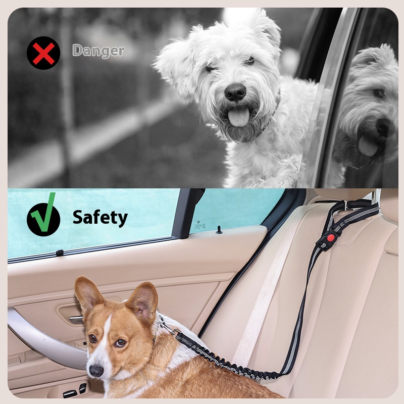Pet traction belt safety belt multifunctional reflective explosion-proof car buffer hand holding rope