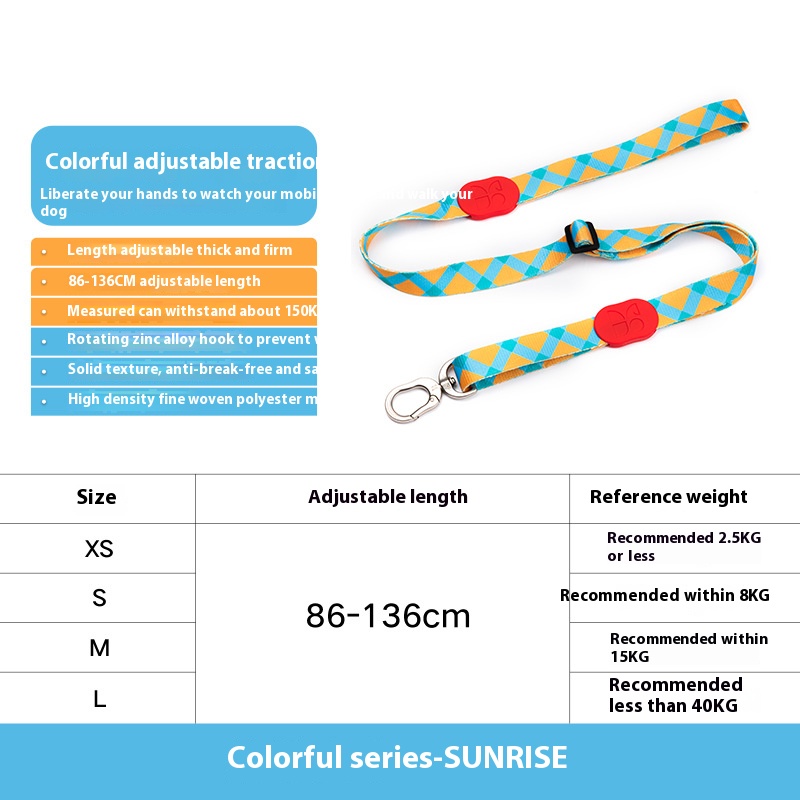 Colorful dog hand holding rope retractable adjustable dog chain anti-lost collar pet dog leash