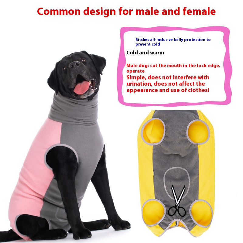 Winter Fleece Dog Vest for Large Dog Belly Protection