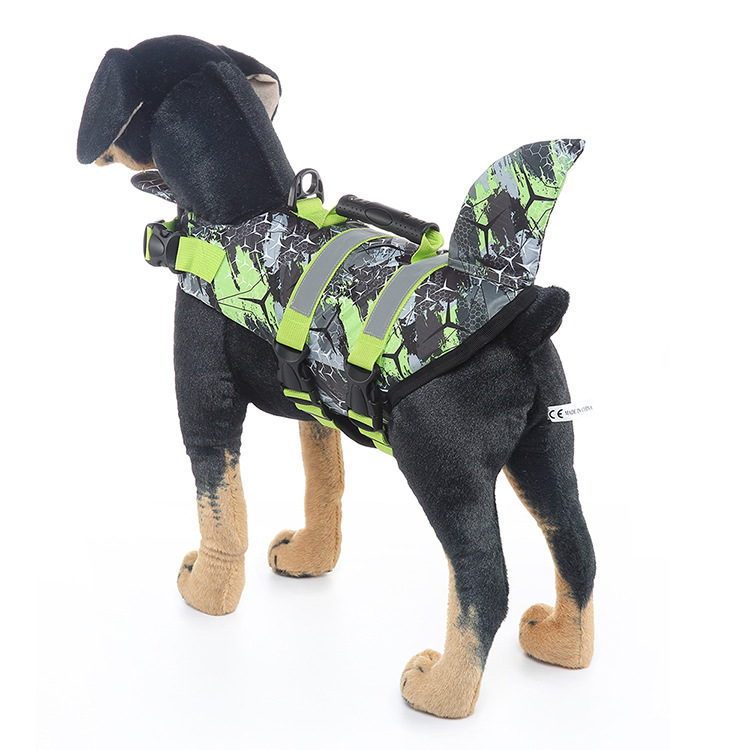 Cartoon Fishtail Dog Life Jacket | Anti-Drowning Vest for Medium and Large Dogs