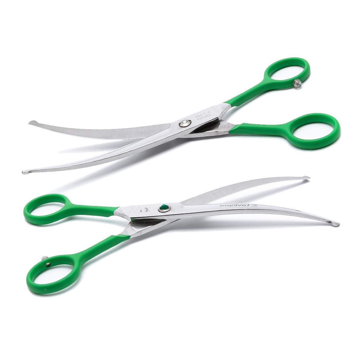 LovinPet Pet 7" Curved Scissor Right/Left-Handed Pet Round-Tip Grooming 6CR Stainless Steel Safety Trimming Shears for Dogs and Cats (Easy use Curved Scissor)