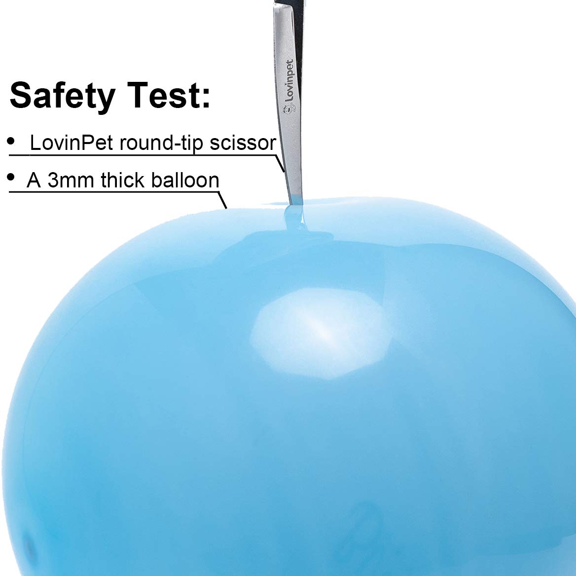 LovinPet Pet 7" Curved Scissor Right/Left-Handed Pet Round-Tip Grooming 6CR Stainless Steel Safety Trimming Shears for Dogs and Cats (Easy use Curved Scissor)