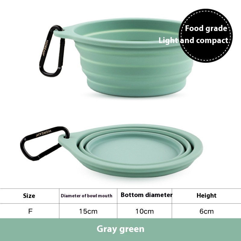 Dog bowl silicone foldable bowl large dog outdoor out pet cups portable foldable dog basin cat bowl