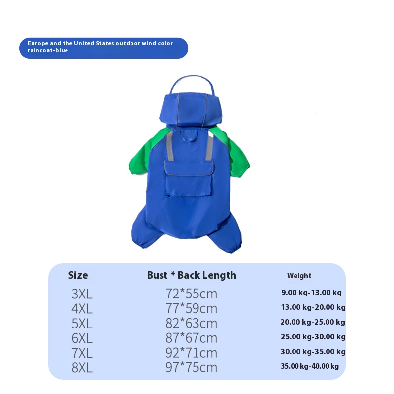 Medium & Big Dog Raincoat - Four-leg all-inclusive raincoat